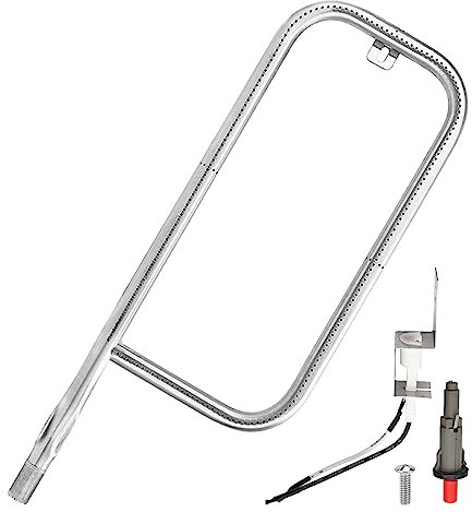 YWNYT Tube de brûleur à gaz 60040 avec kit d'allumage 80462, kit de remplacement pour barbecue à gaz Weber Q100 Q120 Q1000