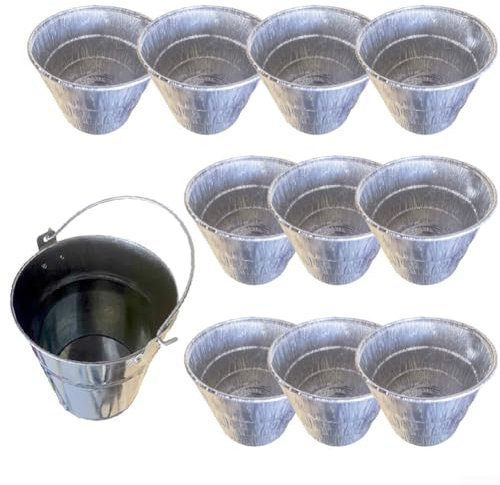 EpheyFIF Folienwanne Fetteimer Grill Fett Eimer mit 10 Liner, Smoker Eimer Liner zum Auffangen von Fett, Aluminiumfolie Ersatz Fett Eimer gefüttert Outdoor BBQ Fit für Traeger