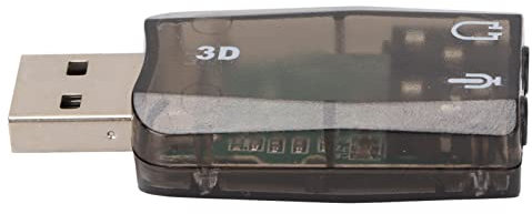 Externer USB Stereo Sound Adapter, 5.1 Kanal Stereo Stereo Soundkarte mit 3,5 Mm Kopfhörermikrofonbuchsen für PC