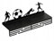 Sellon24® Fußball Medaillenhalter, Medaillen - Aufhänger Schwarz, mit Regal für Pokale, aus Metall, Wandmontage, Sportler Geschenk (FUßBALL)