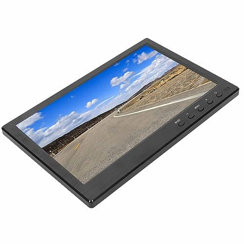BROLEO Mini Monitor HD, Interfaz Multimedia HD de 100-240 V, Pantalla a Color LCD Ultrafino TFT Monitor HD de 10,1 Pulgadas, Mini Televisor con Altavoz Incorporado (Enchufe de la UE)