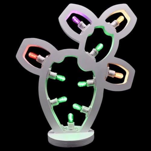 Luminaria Salentina d’Arredo Fico d'India Bianco, Lampadine Decorative Led Colorate da Parete, Luci Insegna Esterno Interno Lampada, Decorazioni Arredo Interno Esterno, 100% Made in Italy