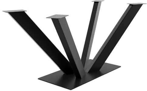 MetaloPro Pieds de Table Thbn - Acier Robuste | Pieds de table en acier massif, finition Thbn, montage rapide sans outil compliqué, compatible tout plateau, charge lourde
