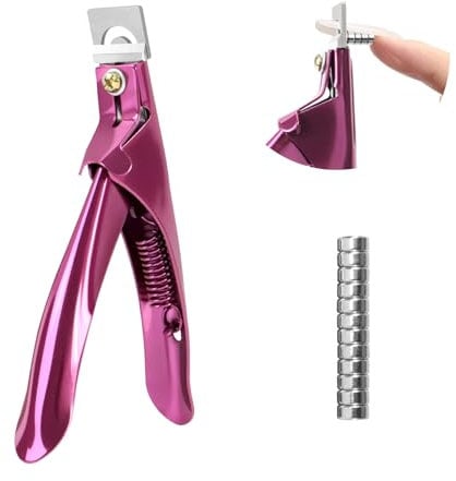 Inartato Acrylic Nail Clippers with Measuring Magnets, Nail Clippers for Artificial Nail Tips with Pr Length Gauge