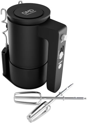 DMD® | Electric Hand Mixer, 5 Speeds & Eject Function | Stainless Steel Beaters, Dough Hooks & Storage Stand | 300W with Turbo Function Baking/Cooking, Whisk & Muffins