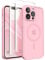 CAPRARO Magnetic for iPhone 13 Pro Max Case, [Compatible with MagSafe] [Full Camera Protection] [13FT Drop Protection] Shockproof Protective Slim Translucent Matte Phone Case, Peach Pink