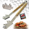 Nürburgring Grillzange, BBQ Grillzange Edelstahl, Grillzange Holz, Grillzange lang, Ideal für Grillliebhaber, Robust und Langlebig, Küchenzange Perfekt für jeden Grillabend (ohne Persönlicher Gravur)