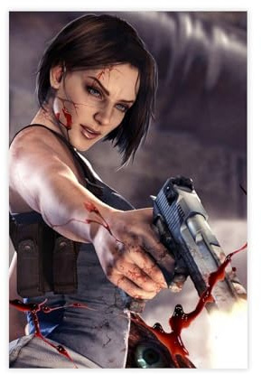 NWGACS Leinwandposter Resident Evil Jill Valentine 7, Schlafzimmerdekoration, Sportlandschaft, Büro, Raumdekoration, Geschenk, ungerahmt, 30 x 45 cm