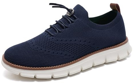 Sudychen Breeze Urban Schuhe Herren Mesh Oxford Leichte Casual Slip on Sneakers Atmungsaktive Elegante Wearbreeze Schuhe（Blau，EU43）