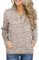 iWoo Damen Langarmshirt Sweatshirt Reißverschluss Pullover Langarm Lose Hemd Shirt Oberteil mit Taschen Tops Khaki L