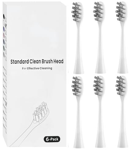 6 Stück Bürstenköpfe Kompatibel mit Oclean Elektrische Zahnbürste, Ersatzbürsten Aufsteckbürsten Passend für Oclean Flow, X Lite, X Pro, X Pro Elite, X Pro Digital usw (Weiß)
