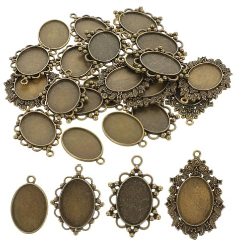 LIFKOME 40 Stk Retro-Anhänger für freundinen selfmade jewelry DIY Schmuck Zubehör Schmucklünetten-Rohlinge Anhänger für Halsketten hängender Tropfen Anhänger für Damen