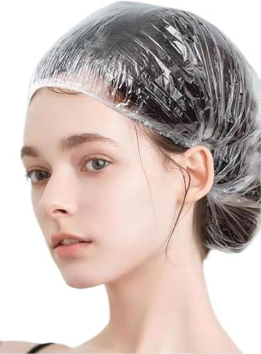 200 cuffie da doccia usa e getta in plastica trasparente, elastiche, impermeabili, per donne, uomini, bambini, ragazze, hotel, parrucchieri, viaggi, spa, uso domestico, saloni di bellezza, accessori