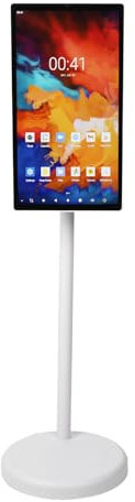 Asixxsix Téléviseur Portable 21,5 Pouces, 4G 64G Android 12 1080P Moniteur à écran Tactile Intelligent Portable Multi-Angle sur Roues 2,4 G 5,8 G WiFi BT4.2 TV sans Fil avec Caméra (Prise