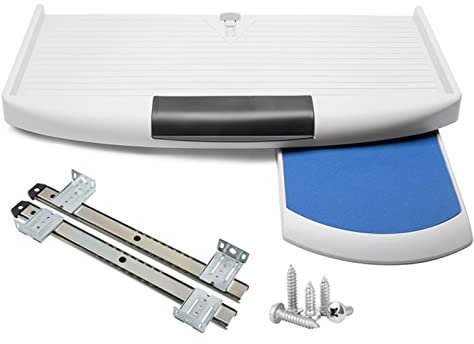 Under-Desk Keyboard Tray, Ergonomic Slide-Out Keyboard Drawer, Large Pull-Out Keyboard Platform Extender for Office, Gaming