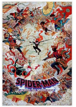 doegka Filmposter, Motiv: Spiderman über den Spider-Verse, Leinwand, Schlafzimmer, Dekoration, Landschaft, Büro, Raumdekoration, Geschenk, 40 x 60 cm