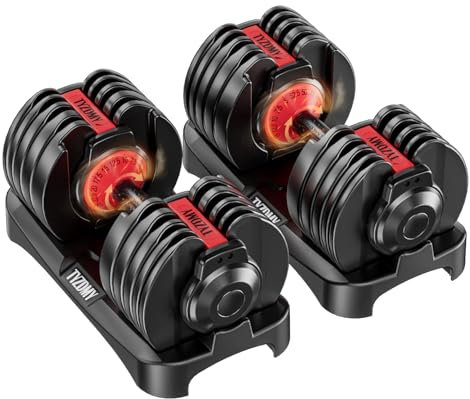 TYZDMY Adjustable Dumbbells Set of 2，Free Weights Dumbbells Set，Adjustable Dumbbell Set，52.5 lbs pair 105 lbs，15 in 1，for Men/Women Gym Equipment for Home Strength Training Equipment