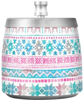 Großer Aschenbecher aus Edelstahl mit Deckel für Zuhause, Büro, Balkon, niedlicher rauchfreier Aschenbecher für den Außenbereich oder Zuhause, Garten, Dekoration, ethnischer Stil, Winter (18)