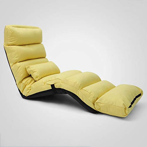 AEGCAOJH Bodensofa-Sessel, Lounge-Schlafsofa, zusammenklappbar, 5-Fach verstellbar, Hochlehner, bequemer Schaumstoffsitz mit abnehmbarem Pedal (Farbe: H) (G)