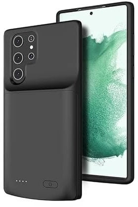 Battery Case for Galaxy S22 Ultra,Slim Extended Batteri Power Charging Cases for Samsung Galaxy S22 Ultra 5G Portable Rechargeable Protective Charger Cover, 4800mAh Perfect for Business Travel, Black
