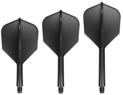 GOAT - Air Black No6 Flights Short, 3 Kunststoff Dart Flights mit Schaft, Dart zubehör
