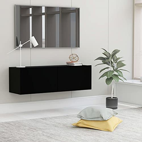 Eleganter TV-Ständer aus weißem Lack, 100 x 30 x 30 cm, Holzwerkstoff – moderne Möbel für Wohnzimmer, Schlafzimmer & Lounge, stilvolles schwarz-weißes Design