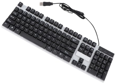 NUOBESTY Clavier de Jeu Filaire Étanche en Plastique Noir, Compatible Ordinateur, Téléphone et Tablette, pour Voyage et Extérieur