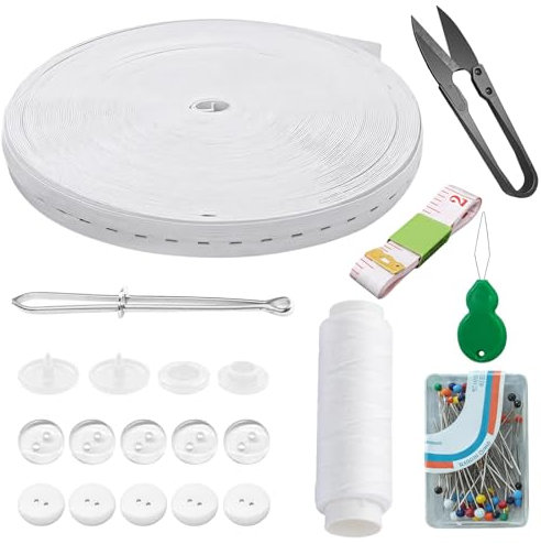 Rotolo di nastro elastico bianco da 4,5 m, cordoncino elasticizzato piatto lavorato a maglia per cucito, kit fai da te per borse, zaini e progetti