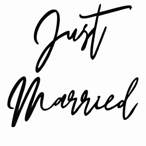 HSC Just Married Acrylic Cake Toppers 10 * 9CM, Personalized Just Married Cake Decorations for Wedding, Anniversary