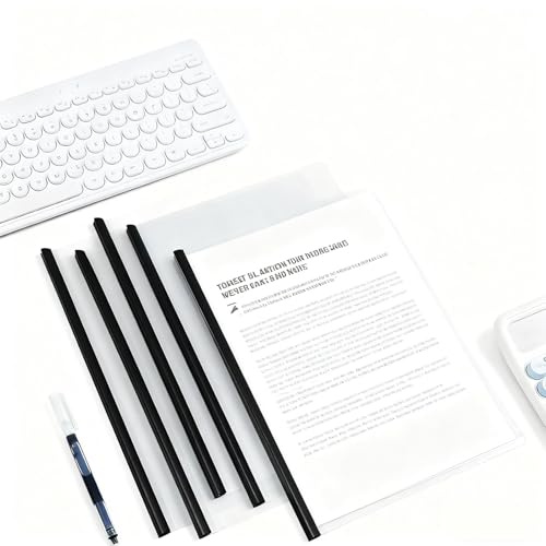10pcs A4 Sliding Bar Binder, A4 Transparente Dokumentenordner, Schiebestab Datei Ordner, Bericht Abdeckungen Ordner mit U Schiebe Bar für Klassifizierung Schulbürodokumenten.Kann 40 Blatt halten (C)