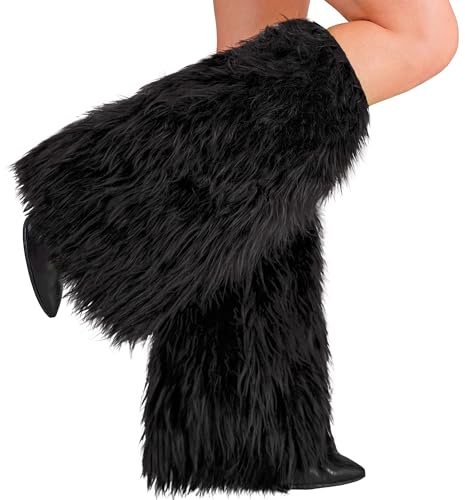 W WIDMANN MILANO Party Fashion - Plüsch Beinstulpen, Beinwärmer, Kostüm-Accessoire für Erwachsene, Karneval, Mottoparty