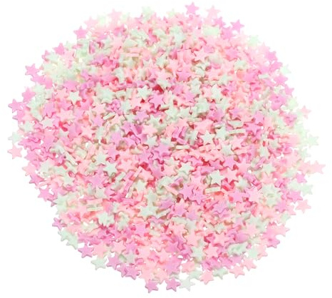 QUARKZMAN 6 Paquetes Pentagramas Falsos De Láminas De Arcilla Rosa/Blanco | Polimérica, Para Arte De Uñas Manualidades DIY Relleno Para Tarjetas Shaker Fundas De Teléfono