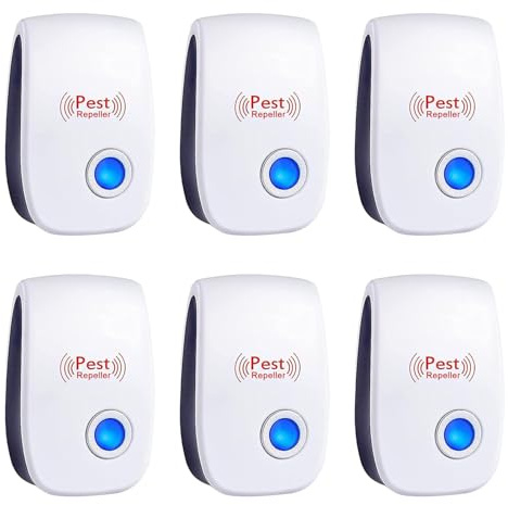 Ultrason Souris et Rats, 6 Pack Répulsif Ultrason Anti-Rongeurs Insectes | Intérieur Anti Moustique pour Anti Souris, Fourmis, Moustique, Cafard, Araignée, Rongeur