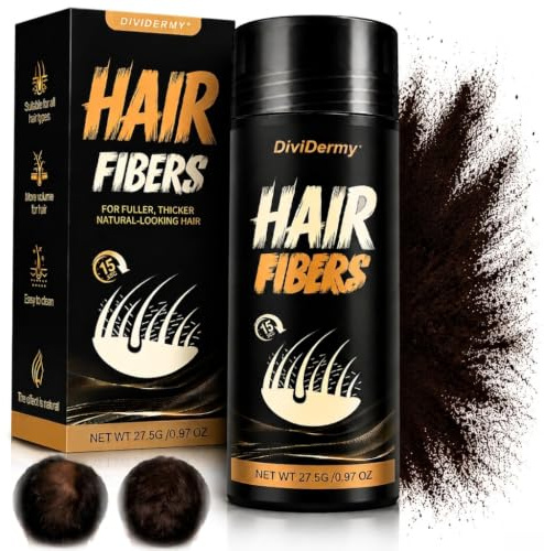 Polvo Voluminizador para el Pelo, Fibras Capilares para Cabello Hombre y Mujer, Póder de Engrosamiento Capilar para Cubrir Entradas y Cabello Fino, Efecto Volumen Inmediato (Marrón oscuro)