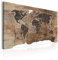 decomonkey Bilder Weltkarte 120x80 cm XXL 1 Teilig Leinwandbilder Bild auf Leinwand Wandbild Kunstdruck Wanddeko Wand Wohnzimmer Wanddekoration Deko Holz Welt Karte Landkarte Kontinente