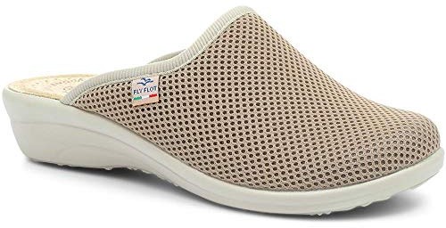 Fly Flot Wide-Fit Anatomic Clogs - Beige Size 5
