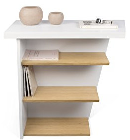 Symbiosis TemaHome Pisa Consolle, Legno, Bianco/Rovere, 80x38x80 cm