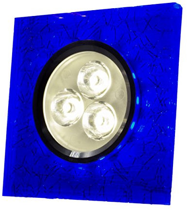 SpiceLED Einbaupanel | CrushLED | 6W neutralweiß Effektlicht blau | Quadratische LED Einbauleuchte | Fullbody-Glas Bruchdesign | dimmbar