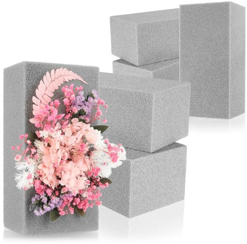 com-four® 6X Steckmasse für Blumengestecke - Steckschaum für Trockenblumen, Kunstblumen - Steckschwamm zum Basteln von Gestecken für Hochzeit und Geburtstag