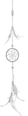 Generique - Hängedekoration Traumfänger Indianer-Zubehör Weiss 35cm