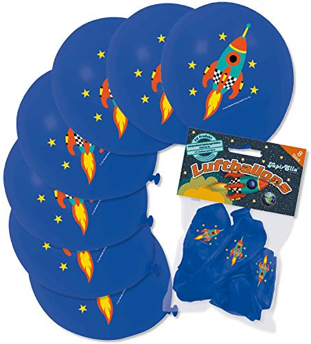 8 Luftballons * RAKETE * als Weltraum-Deko für Kindergeburtstag oder Mottoparty | 66028 | Party Kinder Geburtstag Party Ballons