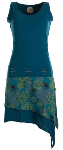 Vishes - Alternative Bekleidung - Ärmelloses asymmetrisches Lagenlook Zipfelkleid