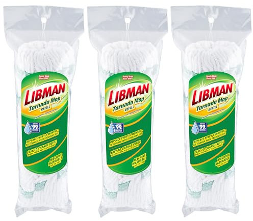 Libman Recambios, Hilo de poliéster, Blanco y Verde, Paquete de 3