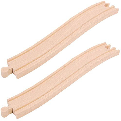 Set: 8 Stück Holz - Schienen/Rampen - ansteigend - gerade & lang - für Eisenbahn/Holzeisenbahn - 22 cm - passend für alle Schienen-Systeme & Straßen - z..