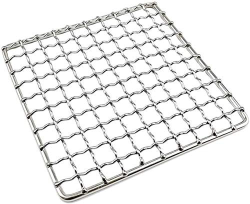SGerste Grill Net BBQ Wire Mesh Rack Barbecue Grilled Grid Rack Cooling Outdoor Garden Camping Picnic Tool (Silver Square)