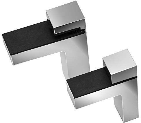 2x DESIGN Regalhalter Chrom in 2 Grössen auswählbar Klemmbereich bis 20mm & bis 25mm (bis 25mm)