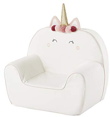 VERTBAUDET Sessel aus Schaumstoff, Einhorn, für Kinder, abnehmbar, Weiß