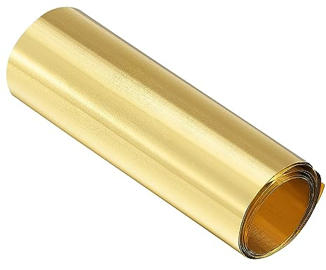 sourcing map Messingplatten 1000x100x0.02mm, Messingblech Streifen Messingfolie Blech, Messing Blechplatten Gold Messingstreifen für Industrie Elektrische Reparaturen Kunsthandwerk