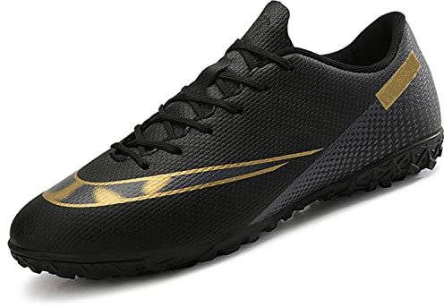 VTASQ Fussballschuhe Kinder Fußballschuhe Jungen Low Top Professional Athletics Trainingsschuhe Outdoor Sportschueh Teens Football Schuhe für Unisex-Kinder Schwarz 37EU