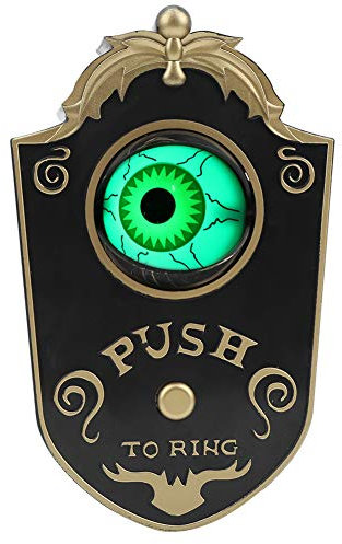 Campanello di Halloween con un occhio , campanello con un occhio facile da installare Campanello di Halloween appeso per decorazioni di Halloween per la festa di(P018 campanello con un occhio nero)